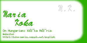 maria koka business card